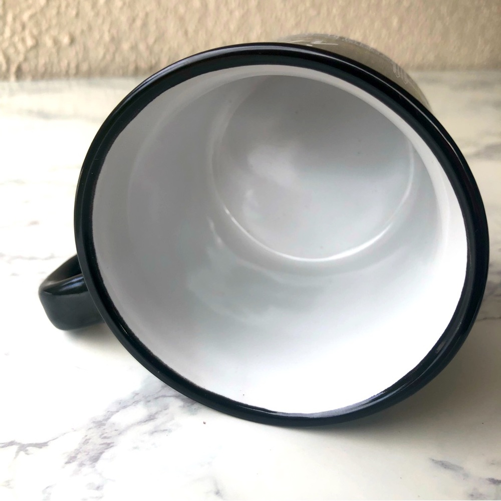Caffe Milano Ceramic Black and White Mug. 8oz. New - Picture 3 of 5